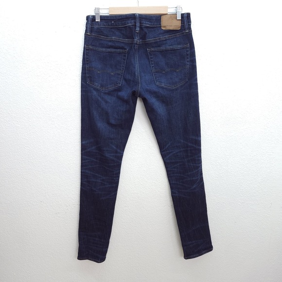 American Eagle Slim Taper Jeans Next Level Airflex Stretch Dark Wash 32 x 34 - Picture 8 of 14